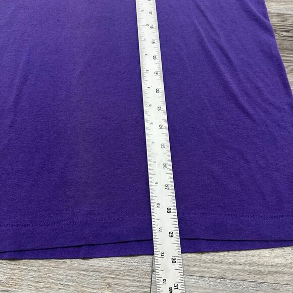 Vintage 80s Fruit of the Loom Golden Blend Purple Mens 2XL Blank Pocket Tee - Picture 6 of 8